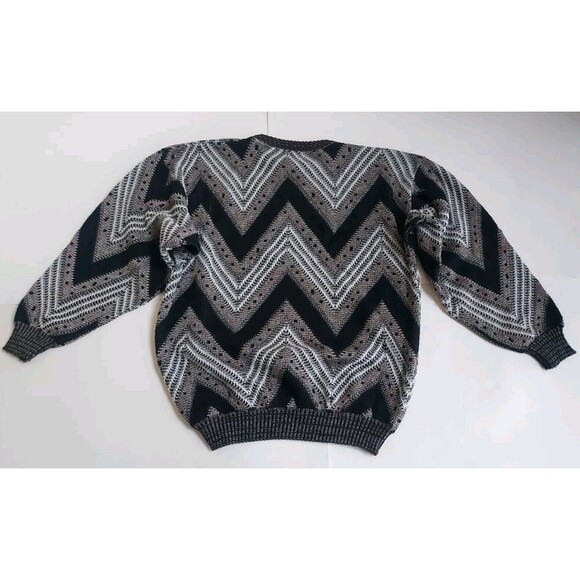 Vintage Mens Area by TAG Retro Geometric Acrylic Sweater Size L Made In USA - Picture 7 of 7